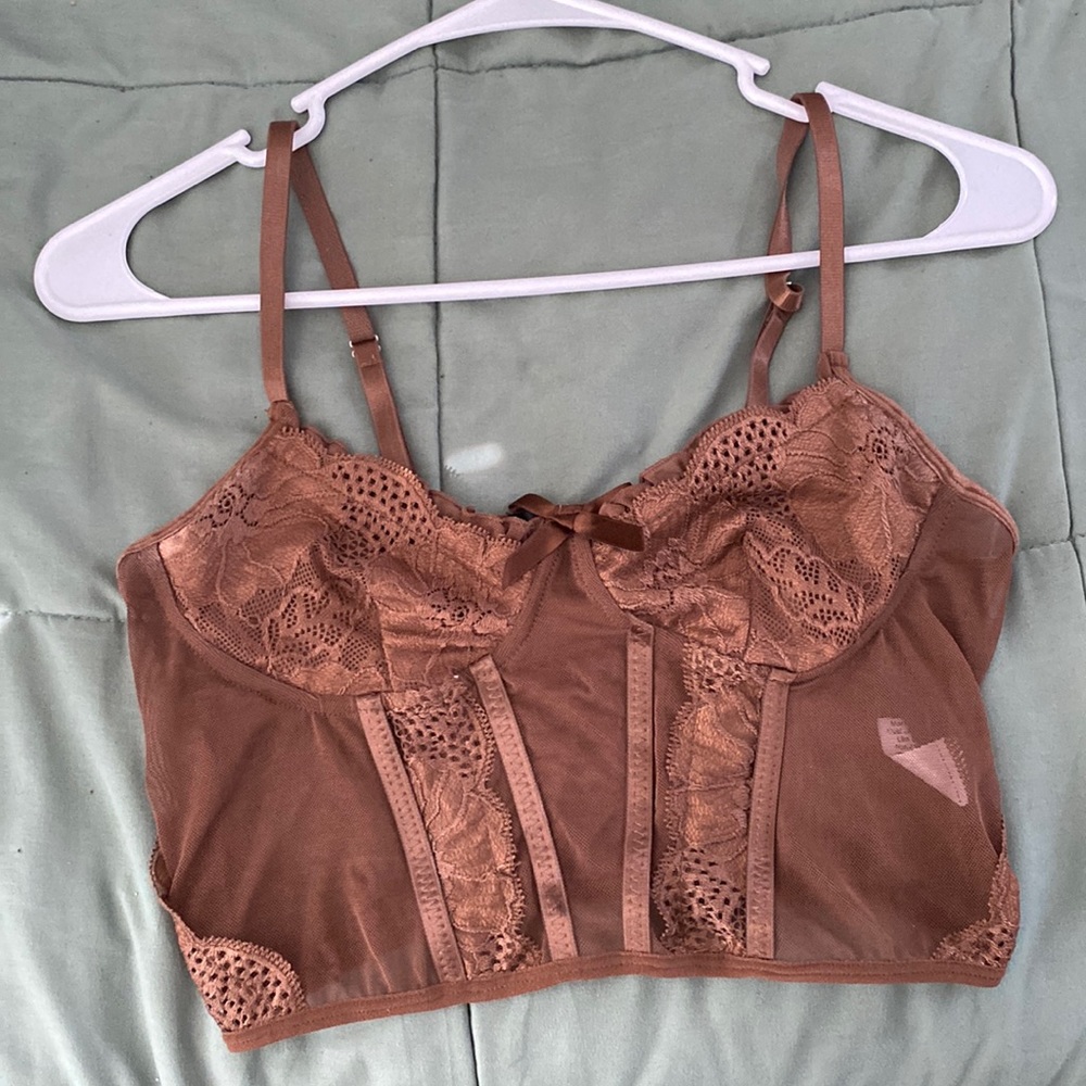 Brown Corset Tank Top